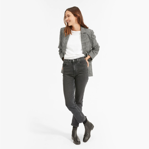 Everlane Womens The Italian Leather Square Toe Chelsea Boot Size 6.5 Black NWOB - Picture 2 of 12